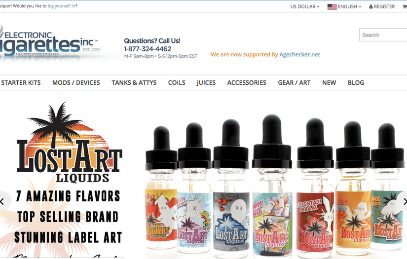 e-cigarette screenshot 1